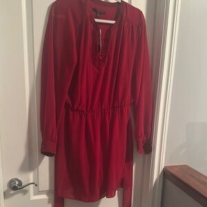 Banana Republic Red Long Sleeve Dress